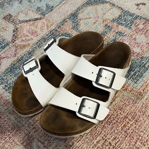 BIRKENSTOCK white leather